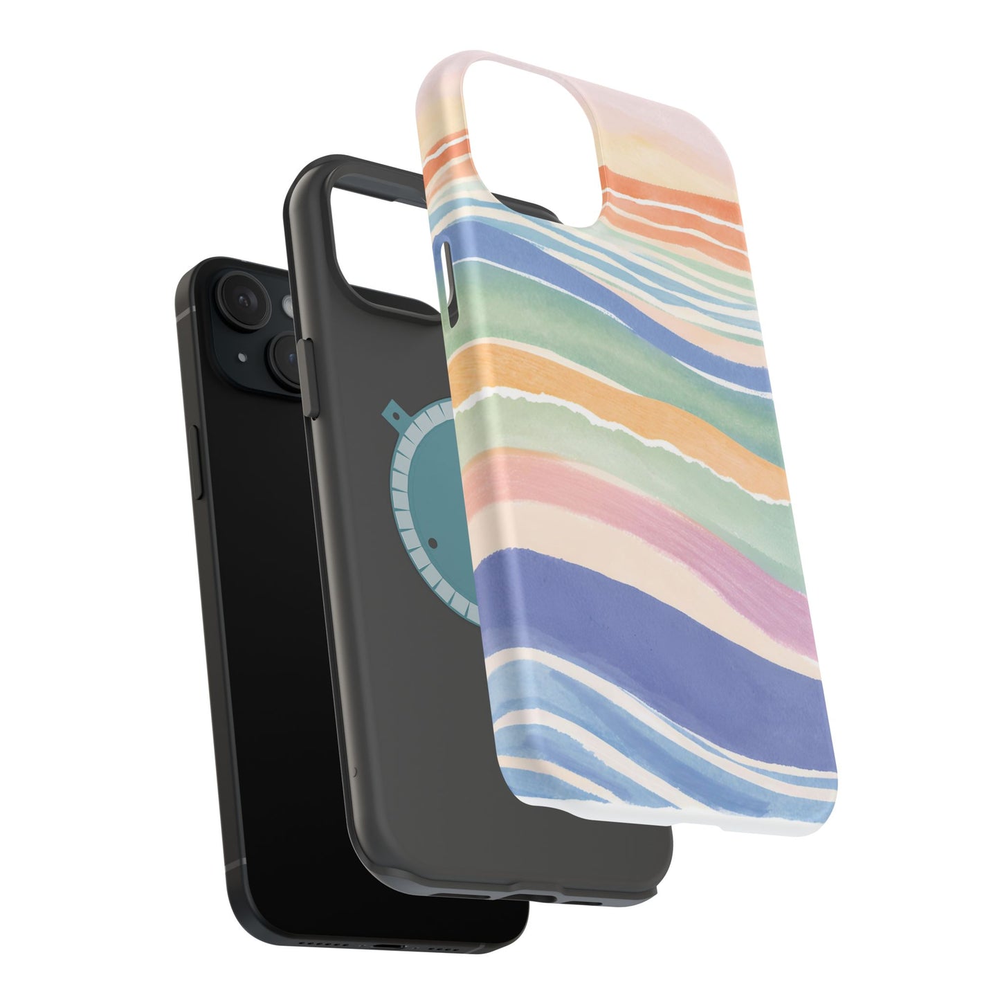 Coloured Waves Magnetic Tough Case